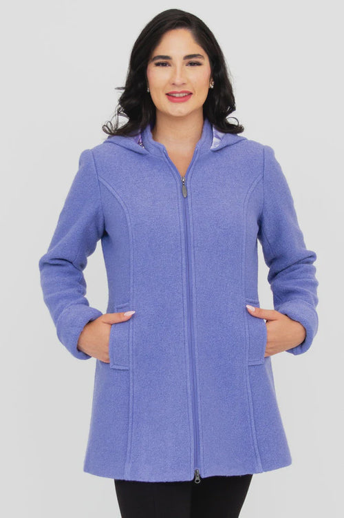 Blue Sky | Pender Coat, Amethyst , Boiled Wool