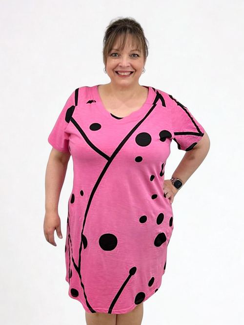 Parsley & Sage | Fuchsia Karla Short Sleeve Dress