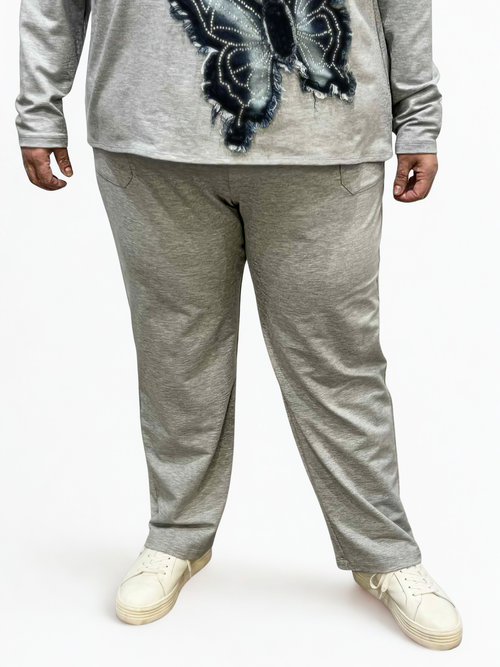 Modes Crystal | Grey Casual Pant with 29" inseam