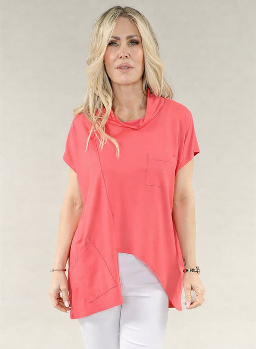 Michael Tyler | Coral Tunic with Front Cut-out
