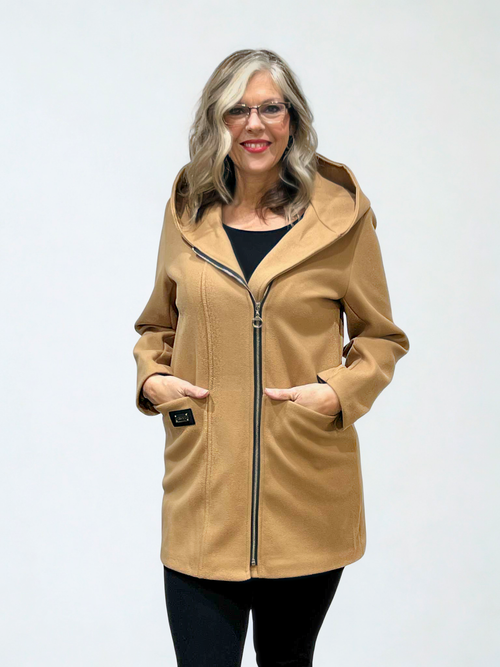 Tan Hooded Jacket with Liner