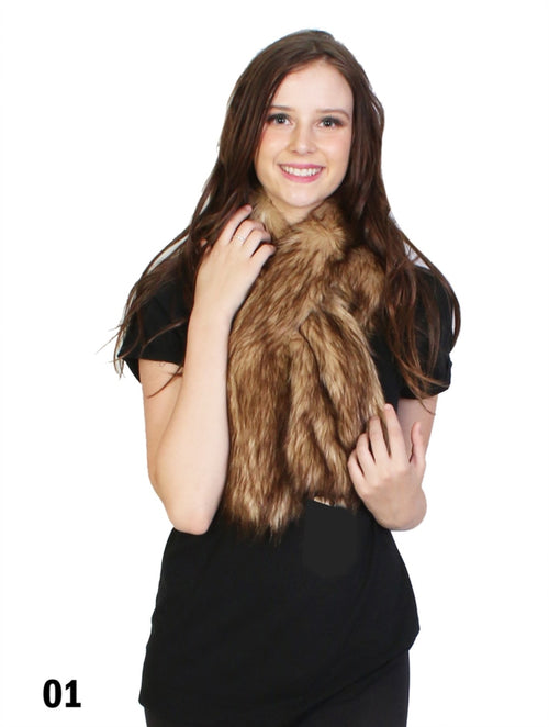 Lux Faux Fur Collar, Brown