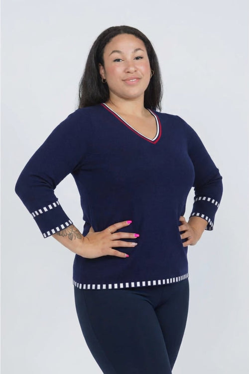 Alison Sheri | Navy Nautical Knitted Sweater