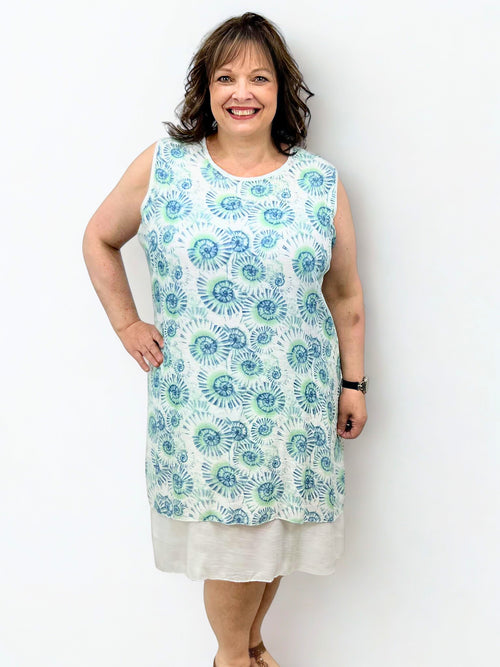 One Size Circular Print Dress