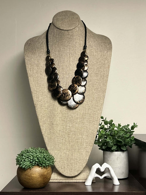 Black / Bronze Multi Circle Necklace