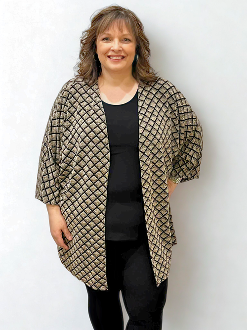 Modes Crystal | Champagne Fashion Jacket with Diamond Pattern