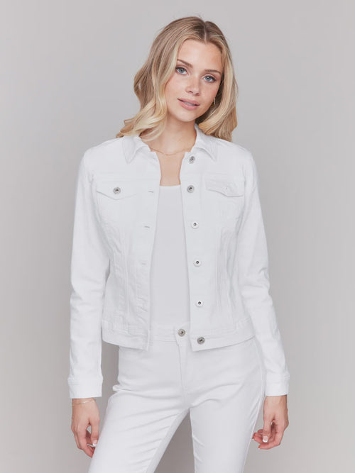 Charlie B | Stretch Denim Jacket, White