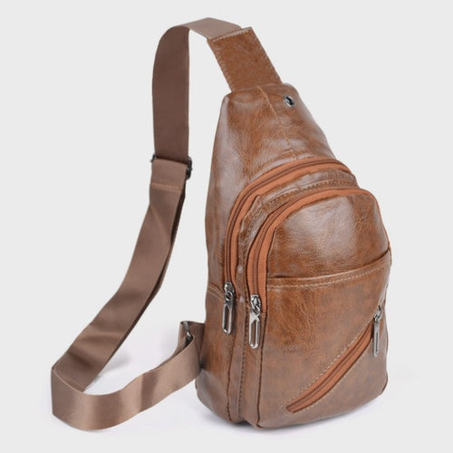 Brown Leather Crossbody Sling Bag