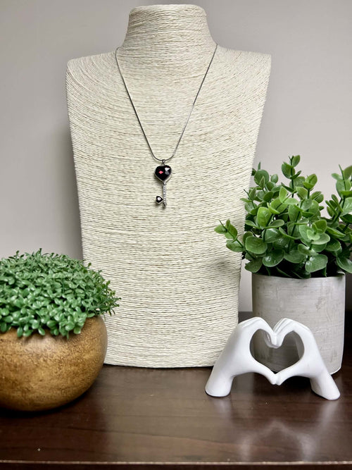 Red Rhinstone Key Necklace