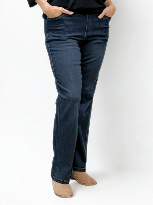 Carreli Jeans® | Angela Fit  Premium Boot Cut Zip Up Jean, Brown Stitching