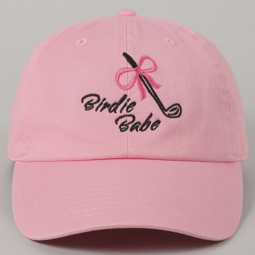 Pink Birdie Babe Embroidered Golf Cap