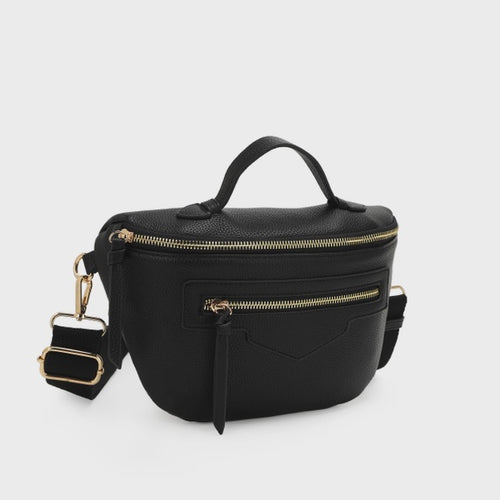 Black Rebecca Multi-Functional Top Handle Fanny Pack/Sling Bag