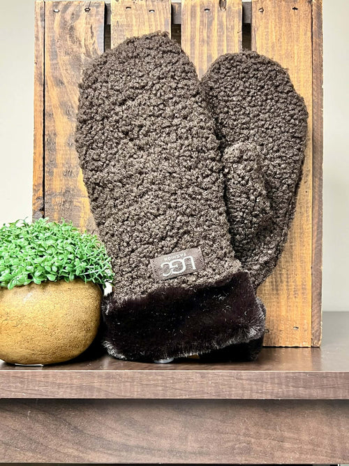 Brown Sherpa Mittens