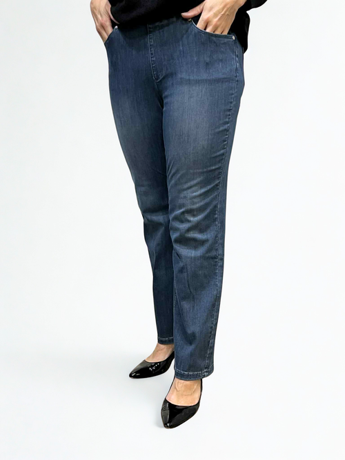Carreli Jeans | Pull-on Straight Leg Jeans,  Medium Stone
