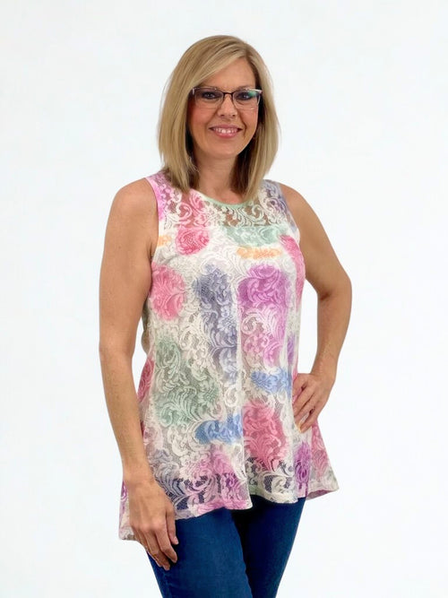 Compliments |Tunic, Sleeveless Lace Printed Top