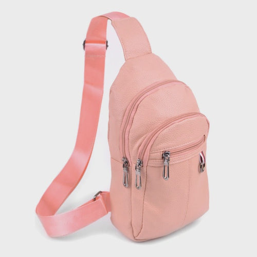 Rose Leather Crossbody Sling Shoulder Bag