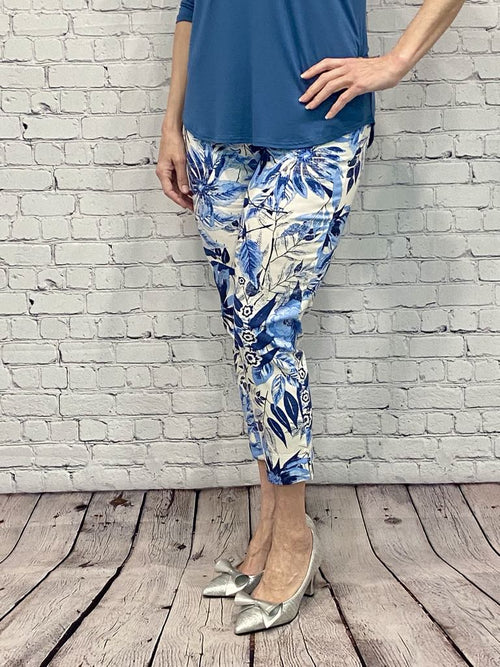 GG Jeans | Pant, Floral Print, Blue