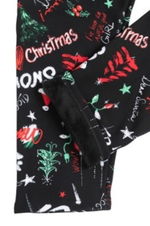 Plus Size Thermal Leggings, Ho! Ho! Ho! Christmas