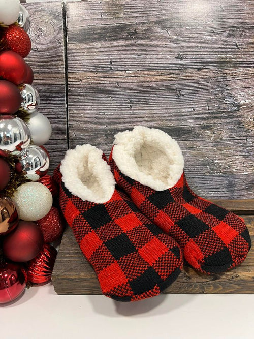 Sherpa Buffalo Plaid Slippers