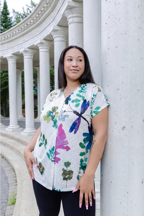 Black LABB Clothing | BL45-221 3-Button Nature's Finest Short Sleeve Slub Knit Top