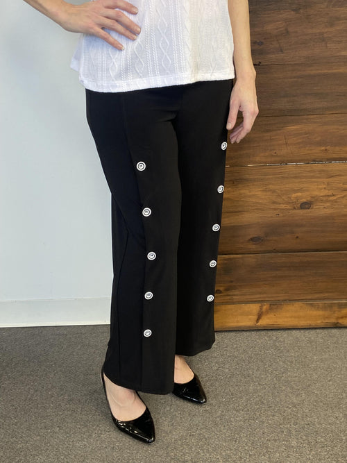 Black Nautical Inspired Pull On Pant