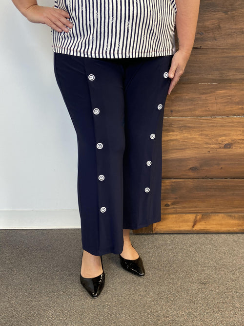 Navy Nautical Inspired Pull On Pant